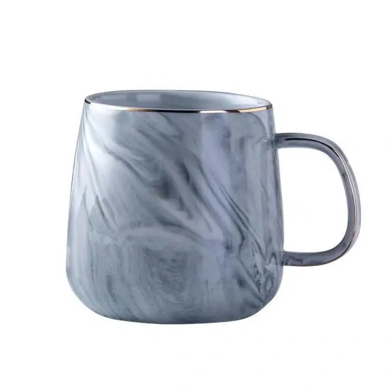 Pink/Grey Ceramic Mug Nordic Ins Style Marbled Gold Rim Coffee Cup Oatmeal Breakfast Cup Valentine's Day Dift Couple water cups