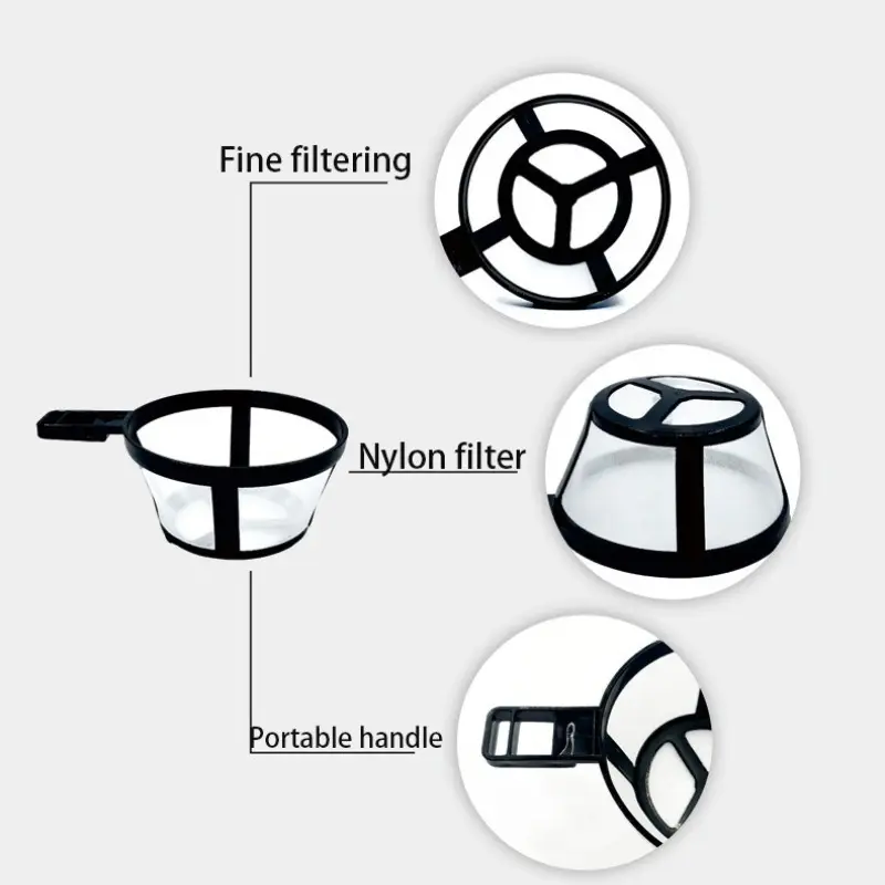 1/3/5/10pcs Reusable Coffee Filter Nylon Coffee Pot Filter Portable Basket Cup Style Environmental Protection Mesh Coffee Tools
