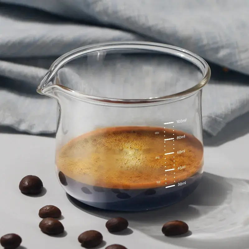 100ml Transparent Espresso Glasses with Scale Measuring Cup Coffee Extraction Cup Glass Milk Cups Professional Barista Tools
