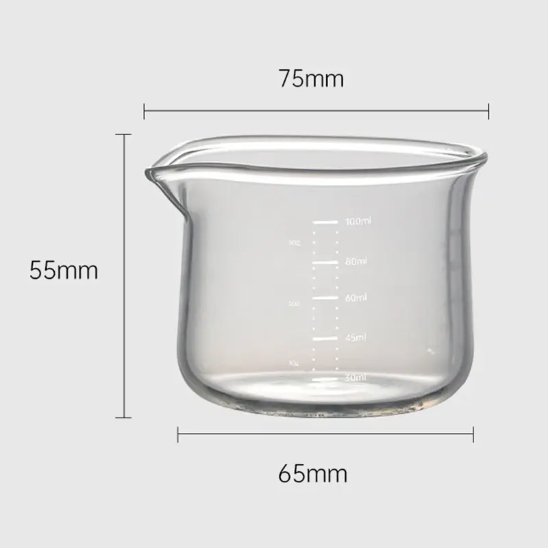 100ml Transparent Espresso Glasses with Scale Measuring Cup Coffee Extraction Cup Glass Milk Cups Professional Barista Tools