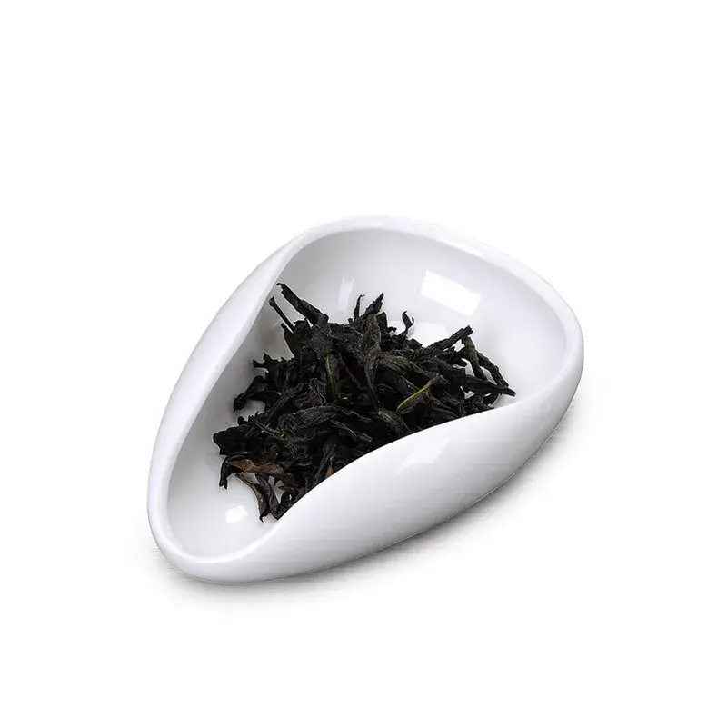 Coffee Beans Dose Trays Ceramic Pure White Smooth Porcelain Teaspoon Tea Separator Vessel Coffee Bean Spoon Shovel Tea Trays