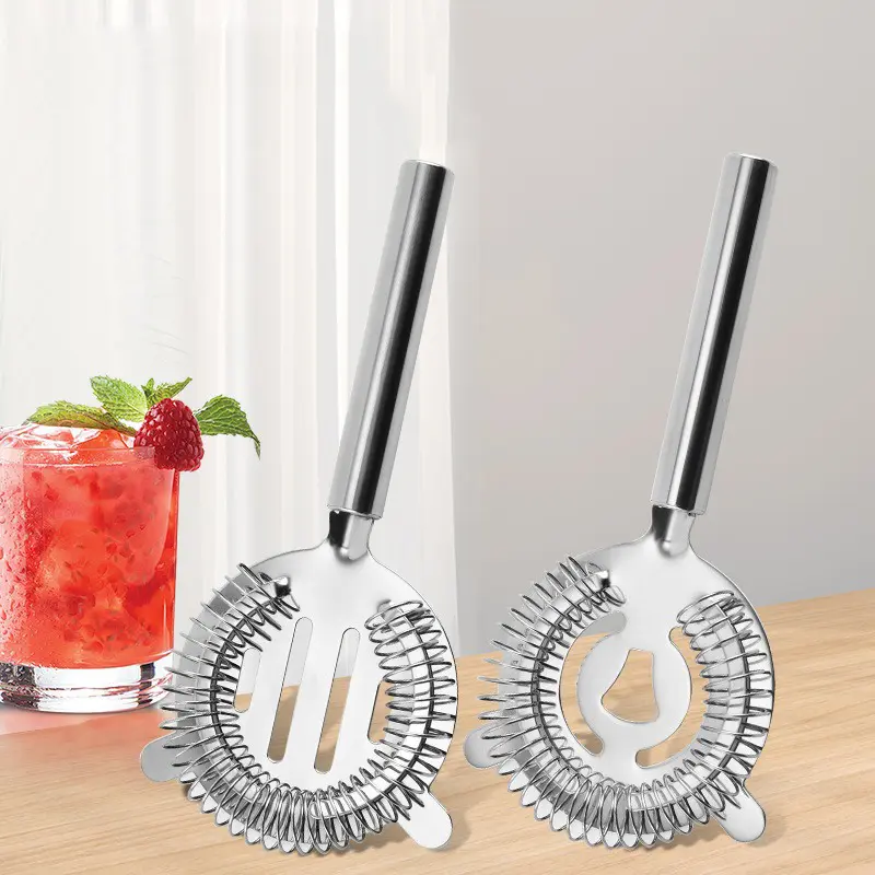 Stainless Steel Cocktail Strainer Ice Filter Sprung Deluxe Strainer Bar Professional bartender tools Round handle ice separator