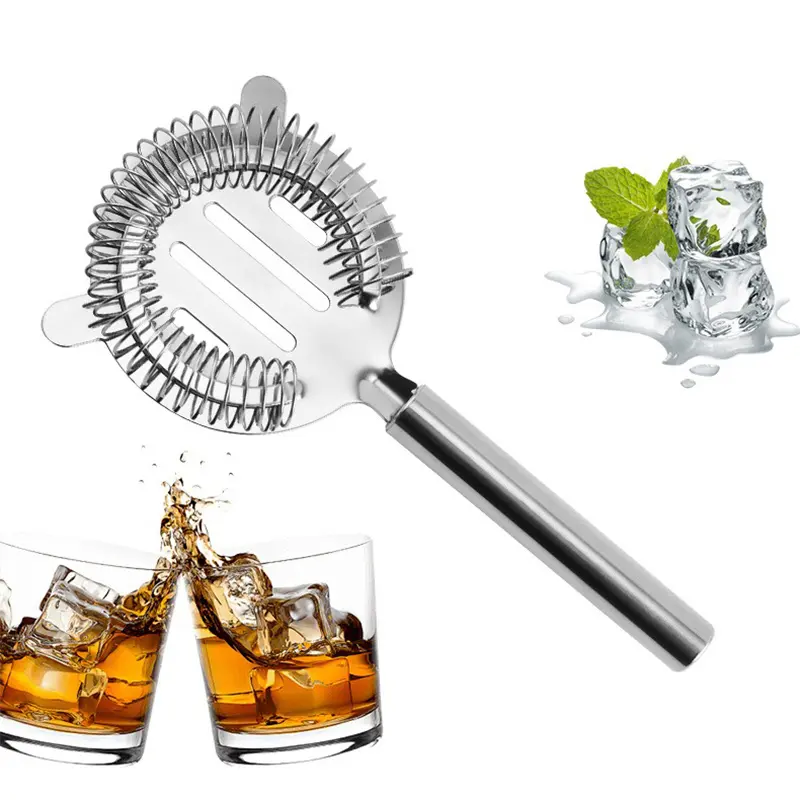 Stainless Steel Cocktail Strainer Ice Filter Sprung Deluxe Strainer Bar Professional bartender tools Round handle ice separator