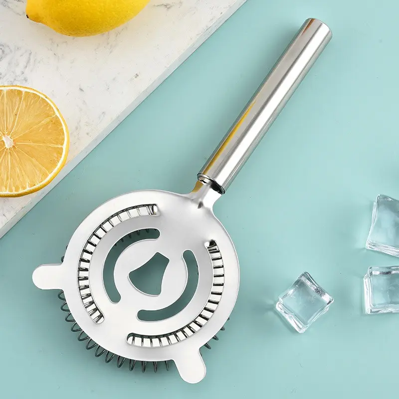 Stainless Steel Cocktail Strainer Ice Filter Sprung Deluxe Strainer Bar Professional bartender tools Round handle ice separator