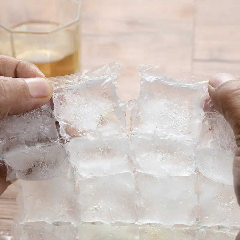 10-100Pcs Ice tray Mold Bags Disposable Lattice Ice-Making Bags with funnel Bar Self-sealing Ice Tray Bag Edible Frozen Ice