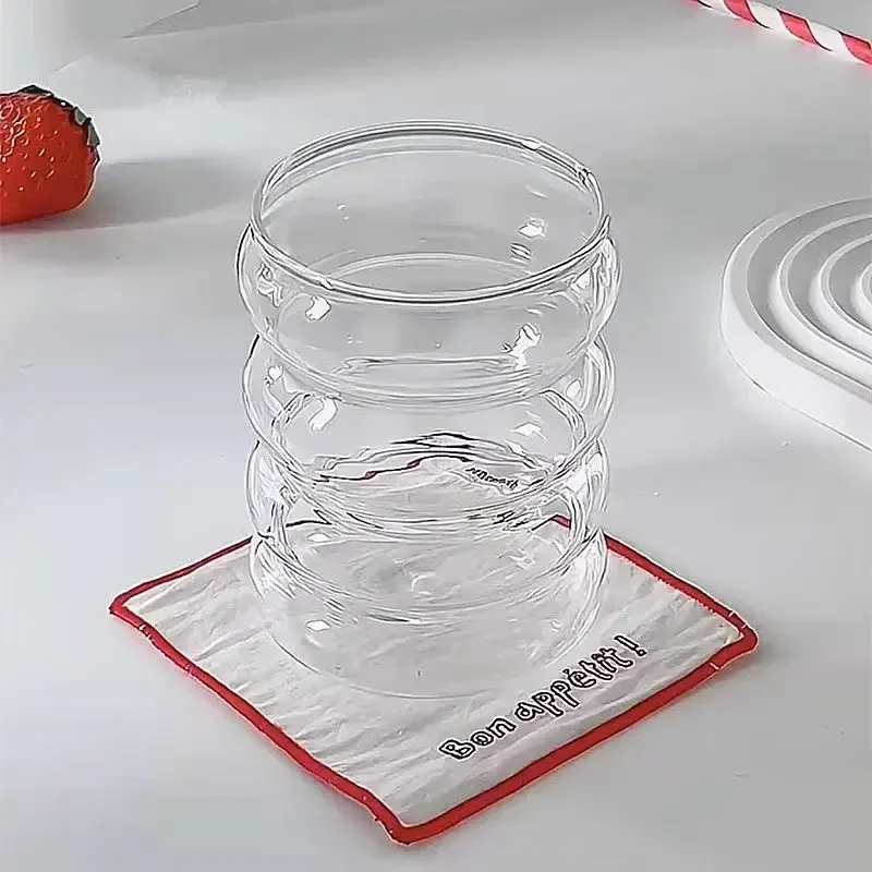 350ML Transparent Glass Cup High borosilicate Heat-resistant Caterpillar Shape Drinking Glasses Coffee mug Beer Juice Milk Cups