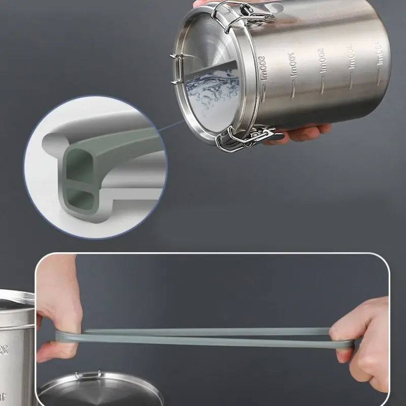 Stainless Steel Storage Tank Sealed Tank Food Storage Container with Scale Large Capacity Coffee Bean Cereal Tea Storage Tank