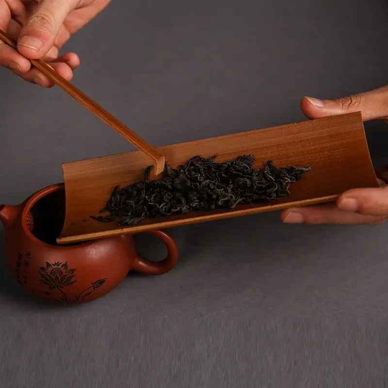 3/4/5Pcs Bamboo Carbonized Teaware Set Tea Tray Teaspoon Tea clip needle Exquisite Tea Making Tool Accessories Spoon Tongs