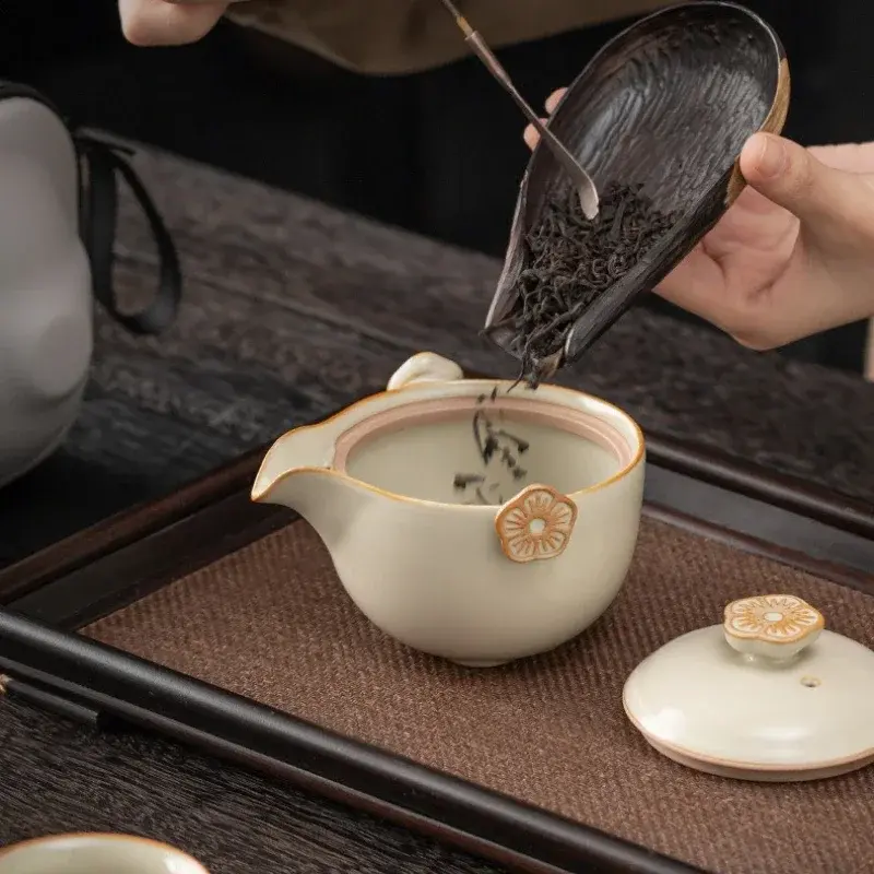 Ceramic Tea Set Teapot Teacup Kung Fu Teaware Portable Nesting Storage Outdoor Travel Camping Tea Making Tools Holiday Gift