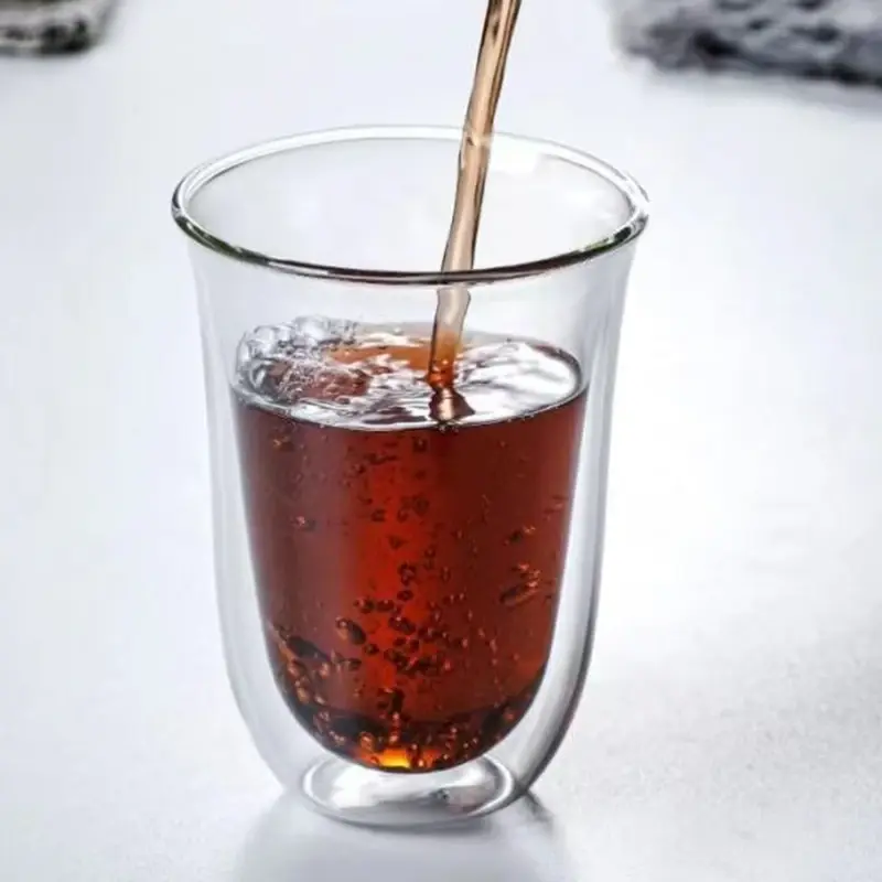 1Pcs 80-220ml Double Wall Glass Cup Clear Heat Resistant Tea Cups Healthy Drink Coffee Milk Mug Insulated Glass Drinkware Gift