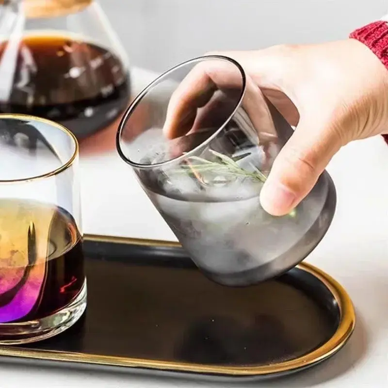 270ml Nordic Style Single Layer Round Glass Mug Multifunctional Water Cup Heat-resistant Milk Coffee Cup Bar Drinkware
