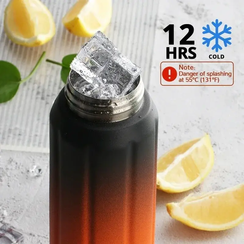 600ML Thermos Bottle Stainless Steel Sports Water Bottle Keep Cold and Hot Vacuum Flasks Leak Proof Outdoor Water Bottles