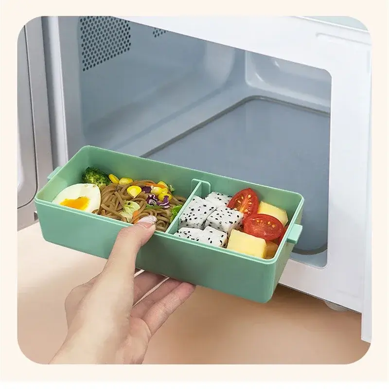 3 Layers Compartment Bento Boxes 1450ml Lunch Box For Adults Students Lunch Box With Fork Spoon Microwave Food Storage Container