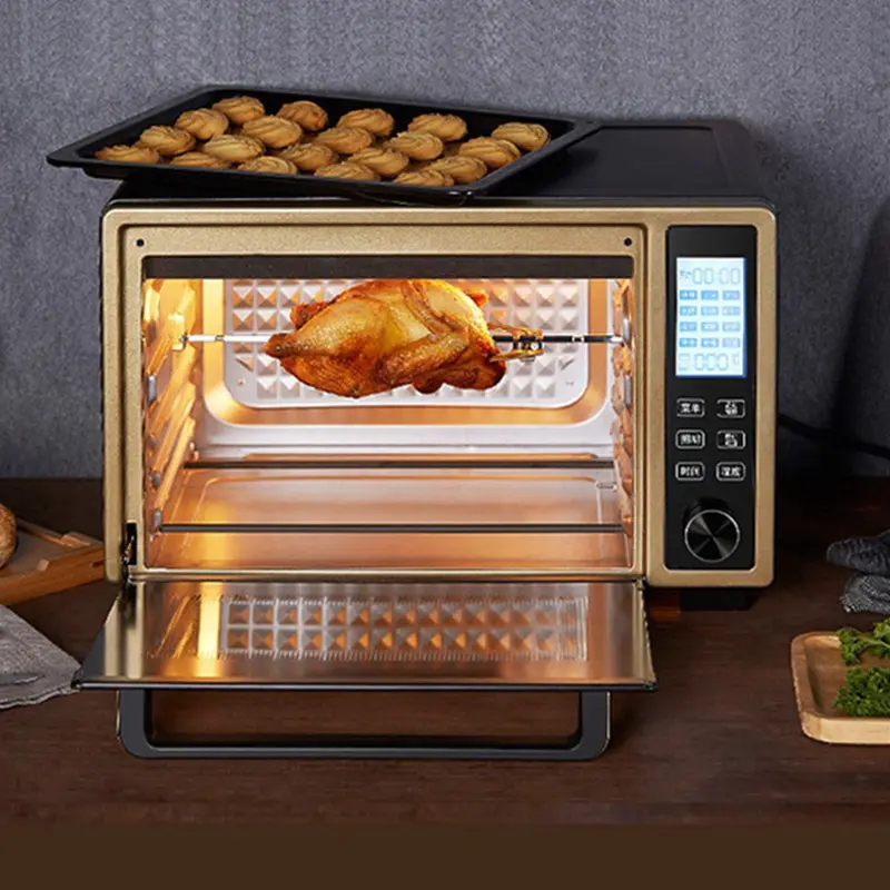 Stainless Steel Air Fryer Fork Roast Chicken Skewer Fish Meat Grilled Rack Rotation Roaster Forks BBQ Tools Oven Accessories