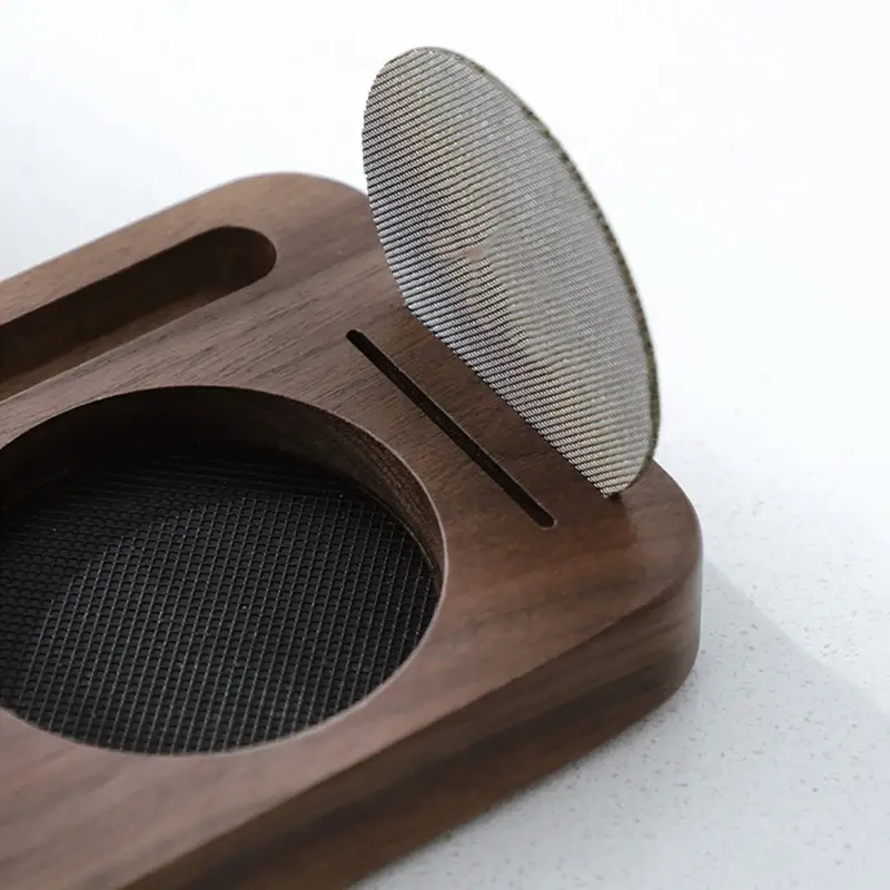 51/58mm Coffee Tamper Mat Station Stand Portafilter Holder Walnut Wood Coffee brush Filter Storage base Espresso Accessories