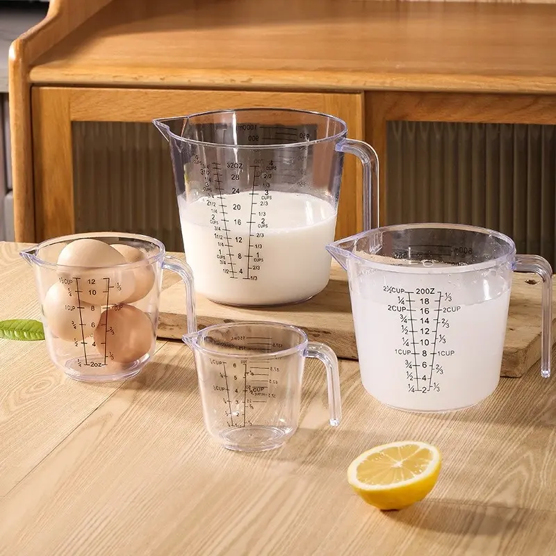 150/300/600/1000ml Measuring Cup with Scale Handle Plastic Tip Mouth Jug Cup Transparent Pour Spout Mixing Cup Measuring Tool
