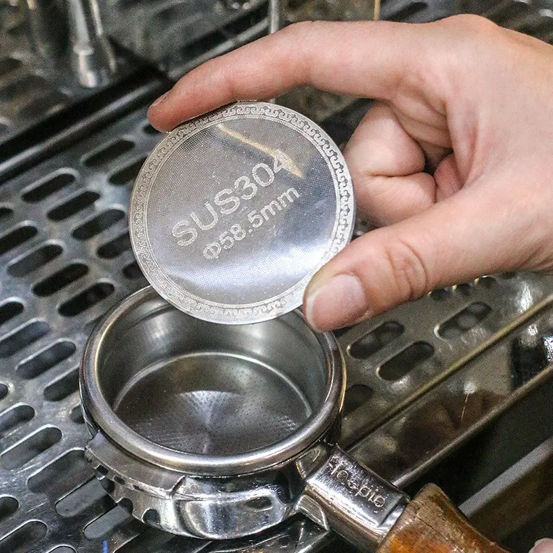Espresso Puck Screen 51mm 53.5mm 58.5mm 304 Stainless steel Double Layer Filter Reusable Coffee Puck Screen filter Barista Tool