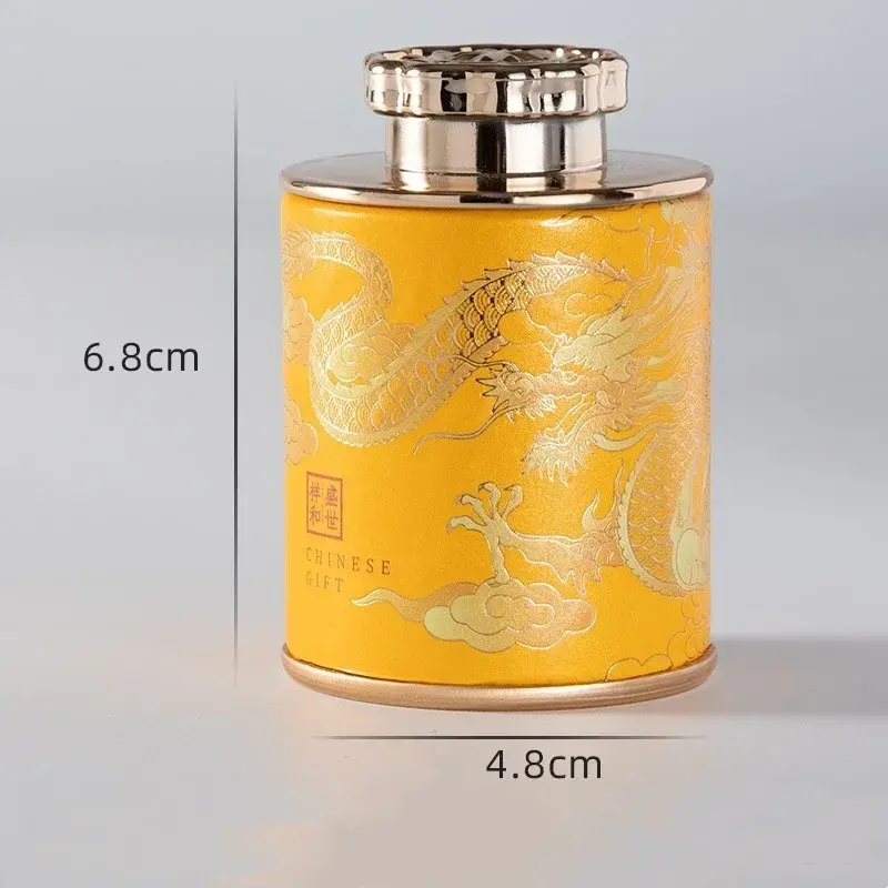 Chinese Dragon Empty Tea Can Household Mini Green Black Tea Sealed Can Portable Tea Packaging Box Paper Storage jars As Souvenir