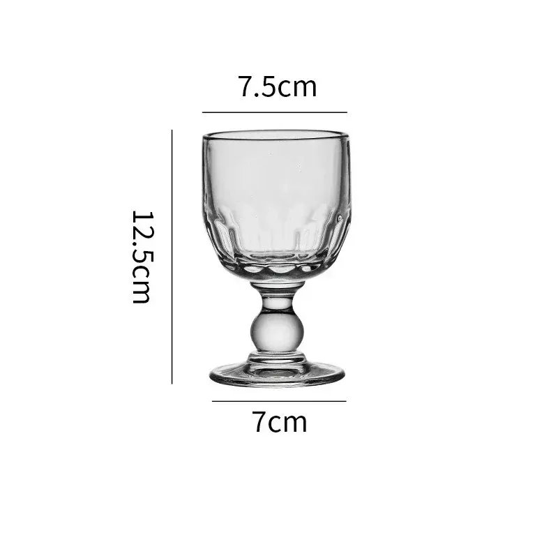 200ml Retro Crystal Glass Pearl Wine Glass Goblet Cocktail Whiskey Cup Home Cold Drink Juice Transparent Cup Holiday Gift