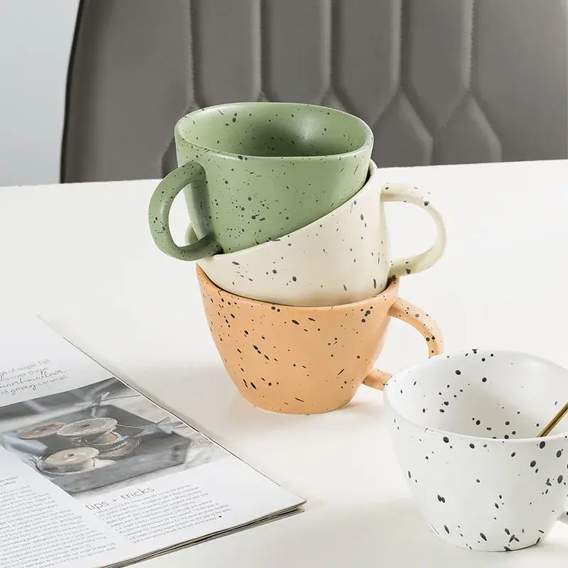 330ml Creative Ink splash art cups Hand pinch Irregular Ceramic Mug Espresso Coffee cup breakfast milk Mugs Couple Water Cup