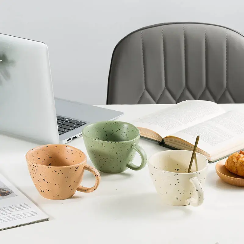 330ml Creative Ink splash art cups Hand pinch Irregular Ceramic Mug Espresso Coffee cup breakfast milk Mugs Couple Water Cup