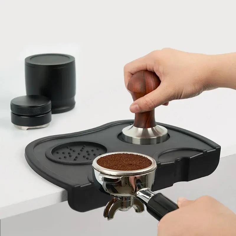 Silicone Coffee Tampers Mat Espresso Tamper Holder Corner Pad For 51MM 54MM 58MM Anti-skid Tamping Station Mat Barista Tool
