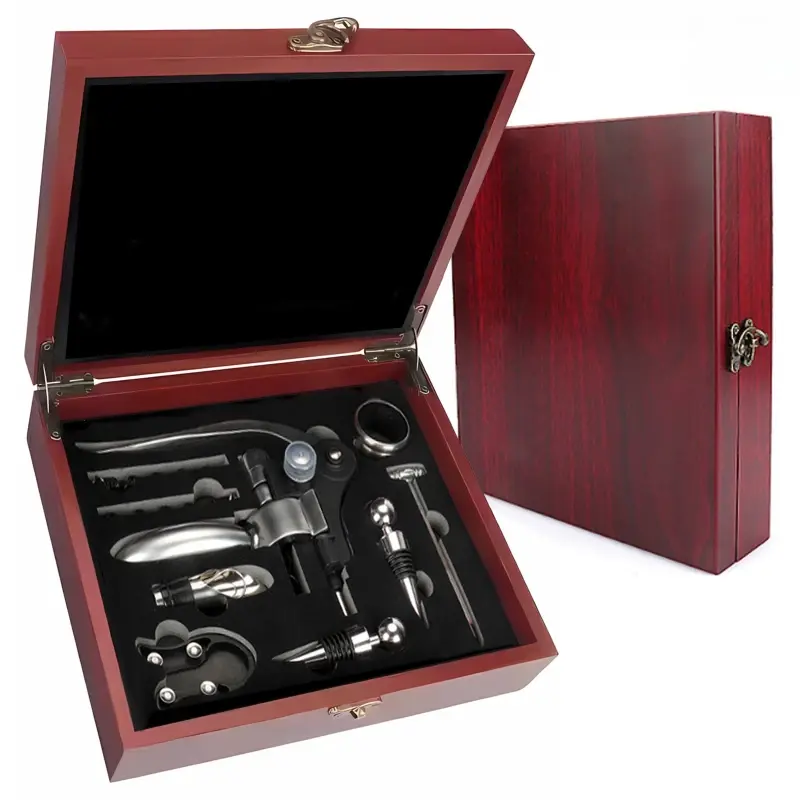 Red Wine Bottle Opener Set With Wooden Gift box Wine bottle opener Bar Tools Multi functional Set for Wine Opening and Pressing