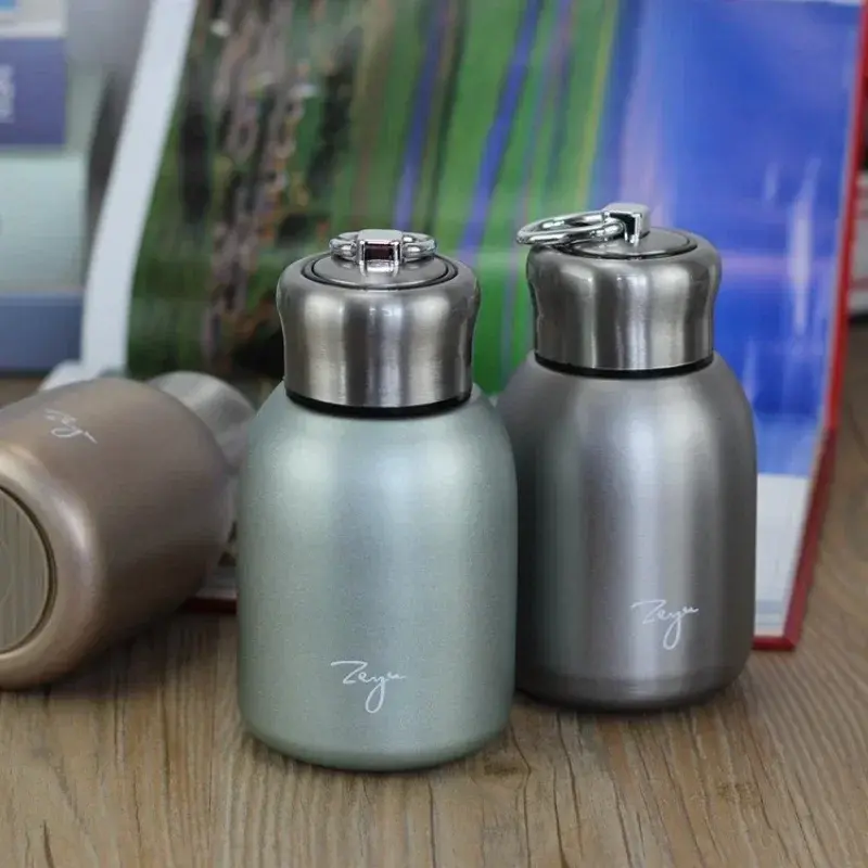 300ml Portable 304 Stainless Steel Liner Thermos cup Fashion Mini Coffee Vacuum Flasks Lovely Travel Water Bottle with Lid Cups