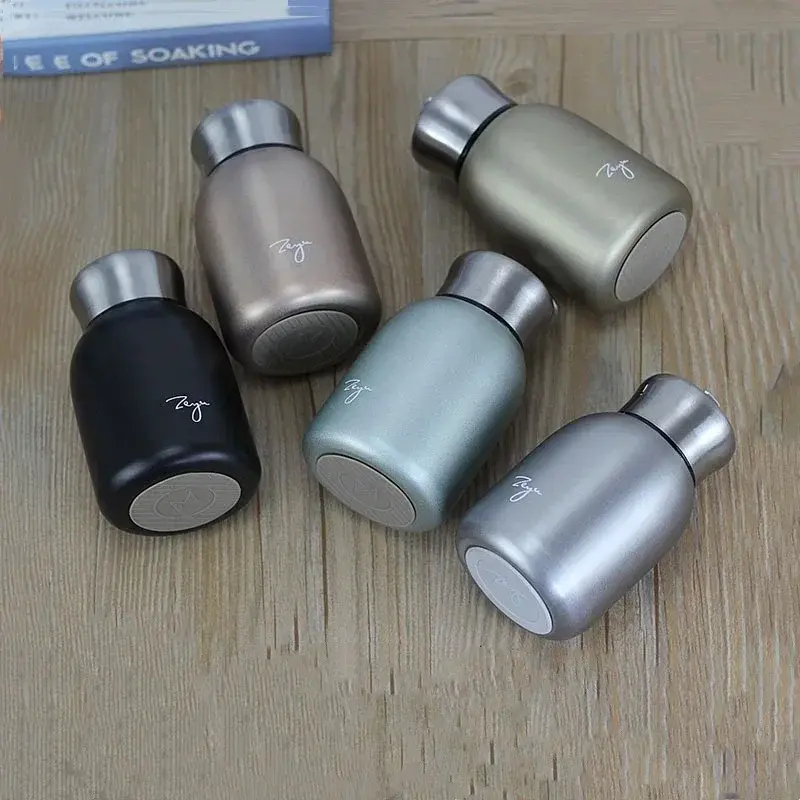 300ml Portable 304 Stainless Steel Liner Thermos cup Fashion Mini Coffee Vacuum Flasks Lovely Travel Water Bottle with Lid Cups