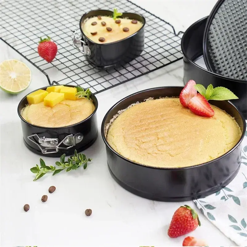 4/7/9/10 Inch Carbon Steel Cakes Molds Round Cake Pan Bakeware Non-Stick Removable Bottom Kitchen Accessories Metal Bake Mould