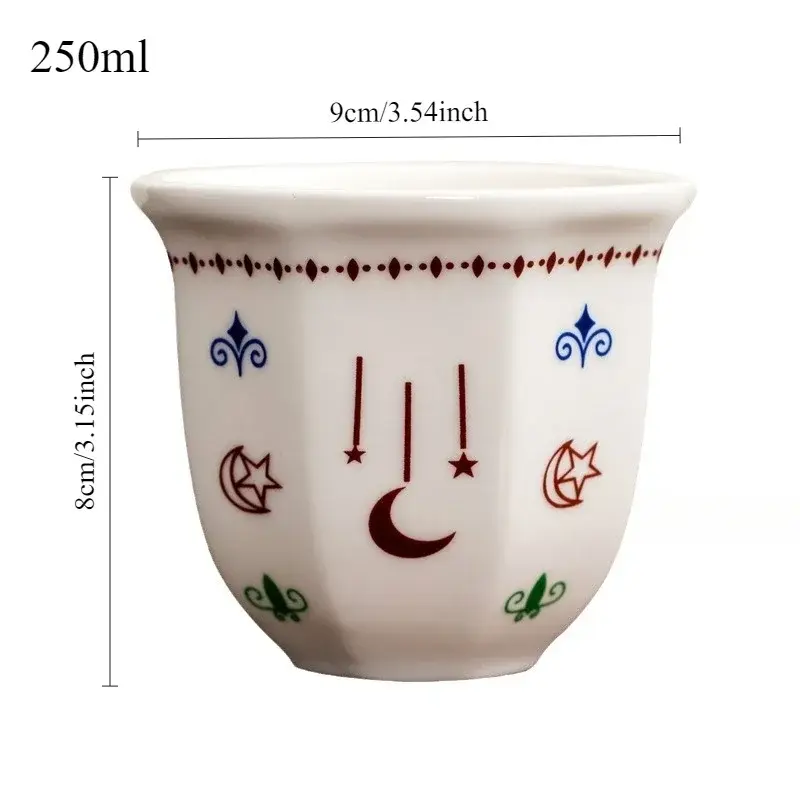170/250ML Ceramic Coffee Cups Hand Held Latte Espresso Mugs Creative Home Stars Moon Pattern Anti-scald Cappuccino Teacup Gifts