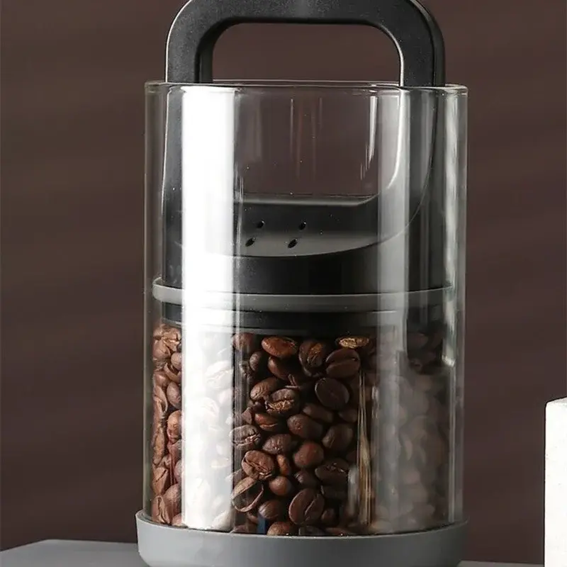 950/1450ml Vacuum Coffee beans Sealed Jar Clear Glass Coffee Beans Candy Nut Snack Storage Jar Moisture Proof Fresh Keeping Tank