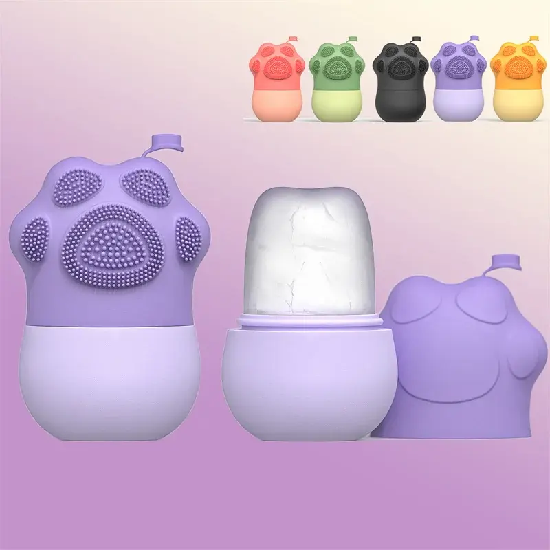 Cute Cat Claw Ice Facial Roller Silicone Ice Trays Eye Face Massager Ice Ball Beauty Skin Care Lifting Contouring Tools