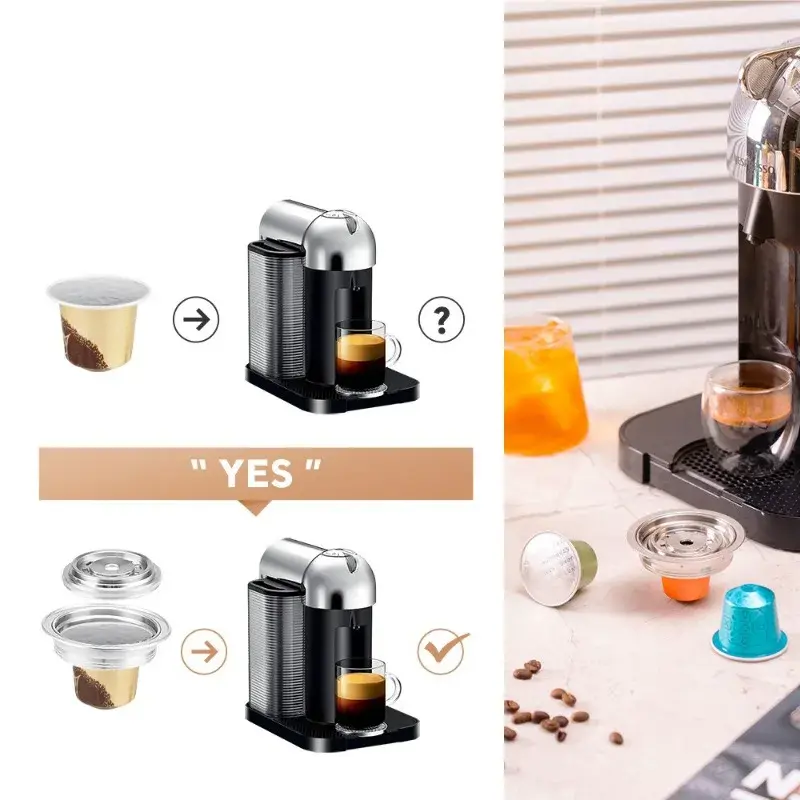 Stainless Steel G Cup Small Capsule Conversion Filter Adapter for Vertuo Next Pop Machine for Nespresso Coffee Capsule Reusable