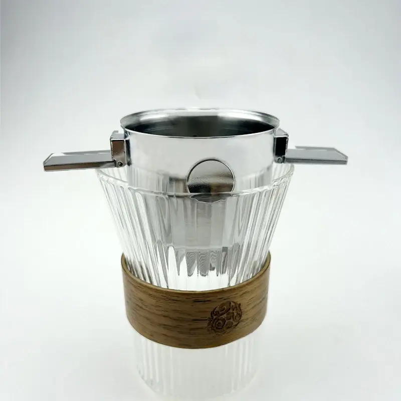 Stainless Steel Coffee Filter Cup Reusable Cone Coffee Filter Pour Over Coffee Maker Folding Filter Cup for Drip Espresso & Tea