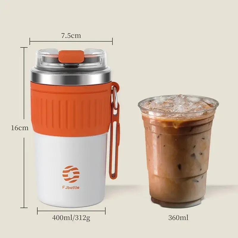 400ML Stainless Steel Coffee Cup Portable Car Thermos Mug for Tea Keep Cold Leak_Proof Insulated Cups Outdoor Travel Drinkware