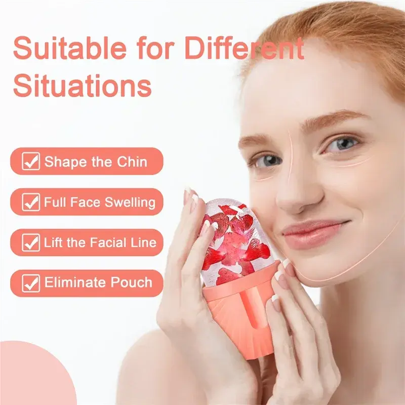 Silicone Ice Facial Roller Skin Care Beauty Lifting Contouring Ice mold Face Massager Skin Care Tool Ice Trays Facial Treatment
