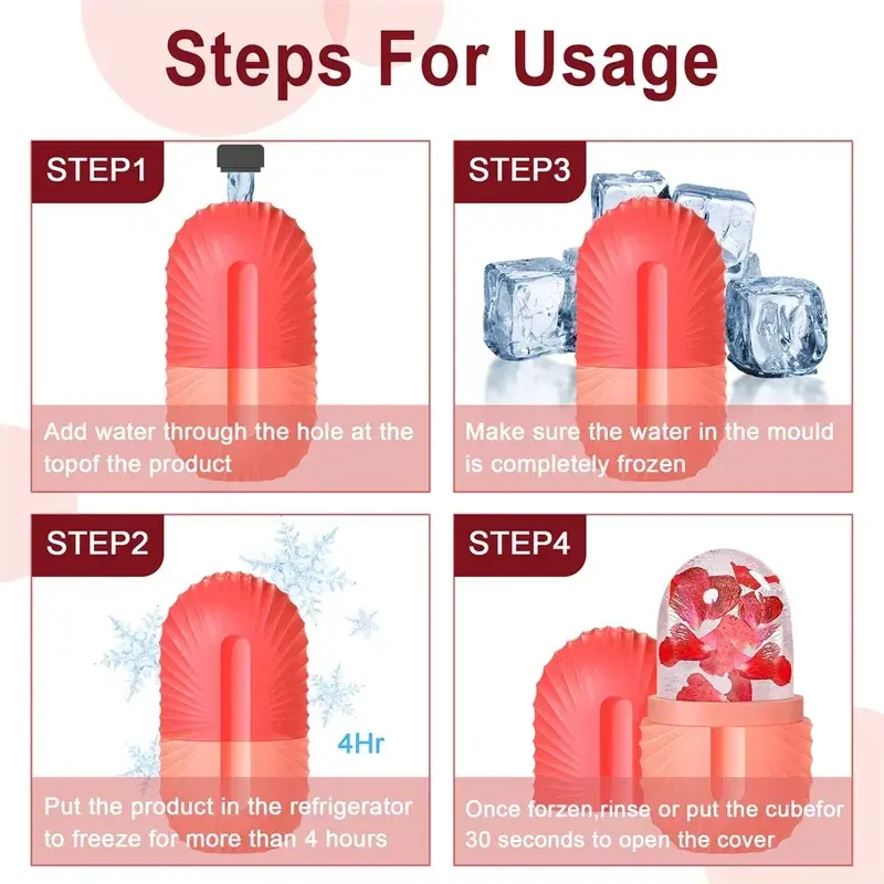 Silicone Ice Facial Roller Skin Care Beauty Lifting Contouring Ice mold Face Massager Skin Care Tool Ice Trays Facial Treatment
