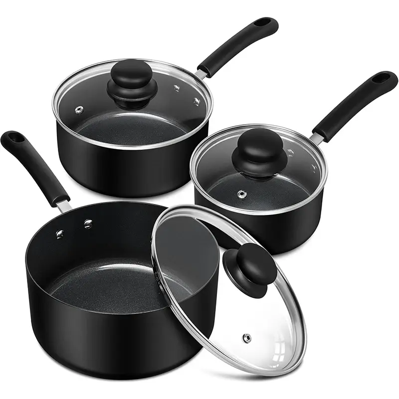 MICHELANGELO Ceramic Sauce Pan Sets with Steamer Nonstick Saucepan with Lid Multi-Purpose Cooking Pots Milk Pot Sauce pan