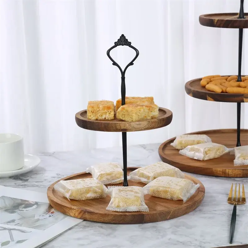 2/3-layer Removable Cake Stand Wooden Dried Fruit Tray Fruit Snack Dish Wedding Dessert Candy Display rack Cupcake Fruit Plate