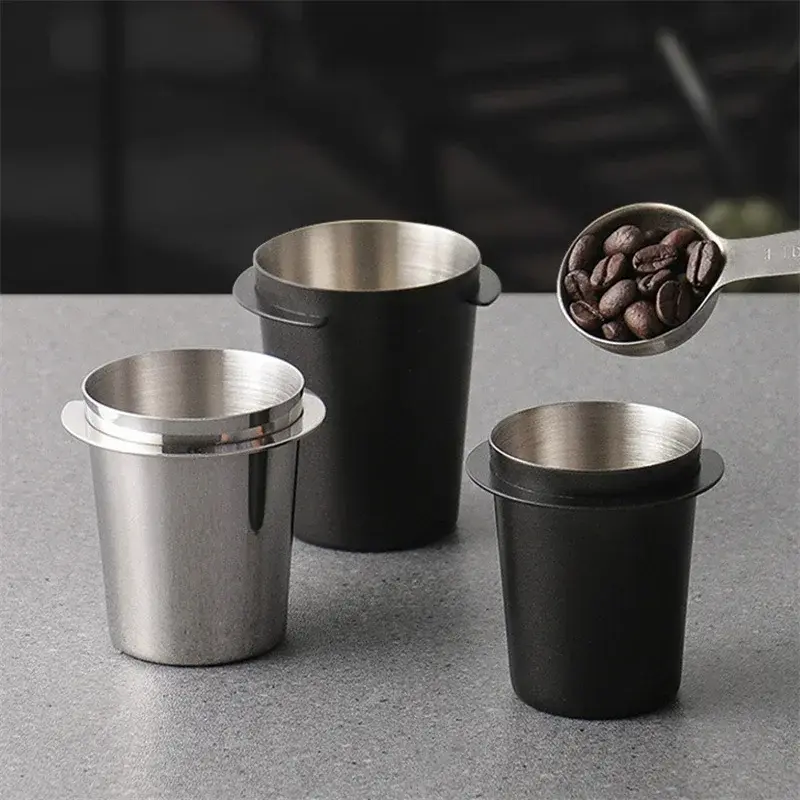 51/53/58mm Coffee Dosing Cup Stainless Steel Sniffing Mug for Espresso Machine Wear Resistant Coffee Dosing Cup Powder Feeder