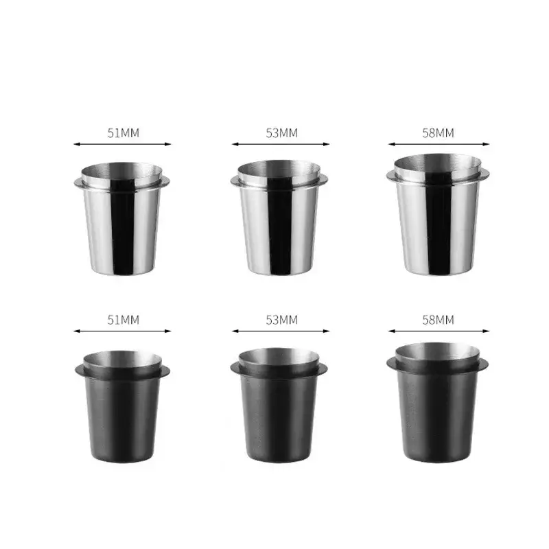 51/53/58mm Coffee Dosing Cup Stainless Steel Sniffing Mug for Espresso Machine Wear Resistant Coffee Dosing Cup Powder Feeder