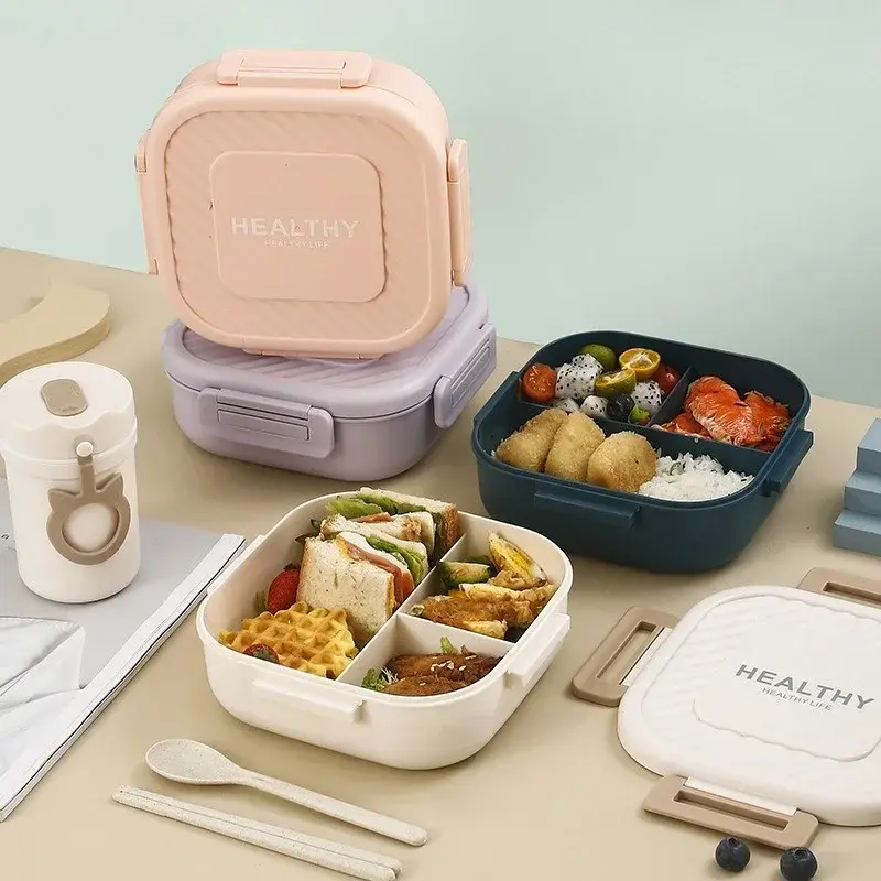 1300ML Portable Compartments Lunch Box for Children Bento Box Food Storage Container Leakproof Picnic Fruit Salad Box Dinnerware