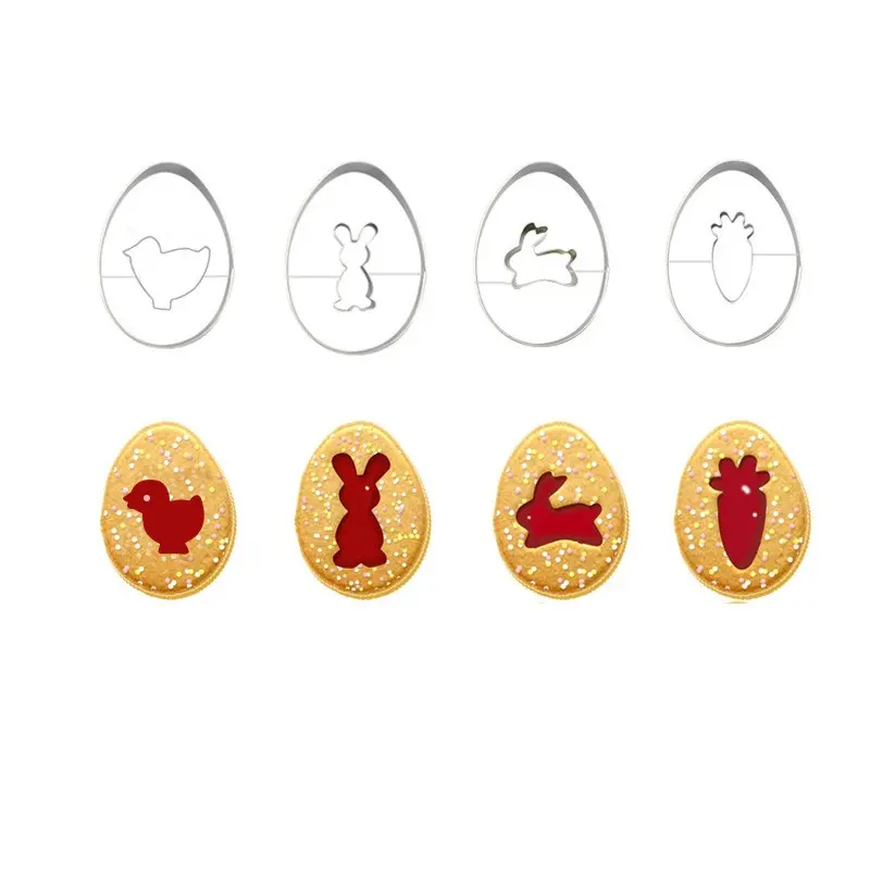 5/8/9pcs Stainlness Steel Cookie Cutter Mould Set Mini Easter Pastry Cookies Sandwich Biscuit Baking Molds Cake Decoration Tools