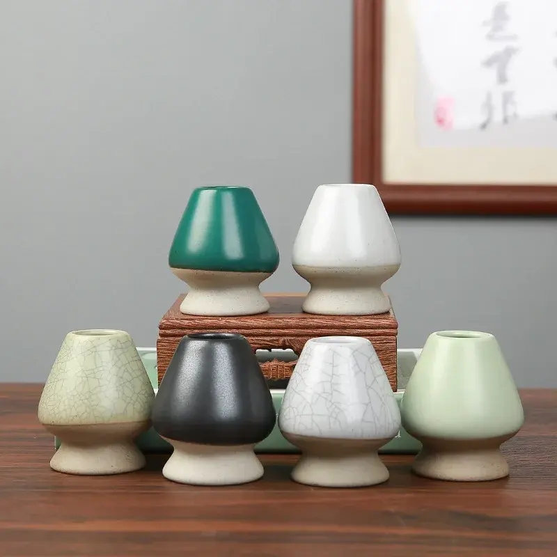 Ceramic Matcha Green Tea Chasen Holder Japanese Style Stand Bowl Bamboo Whisk Grinder Brushes Tea Tools Holder Tea accessories
