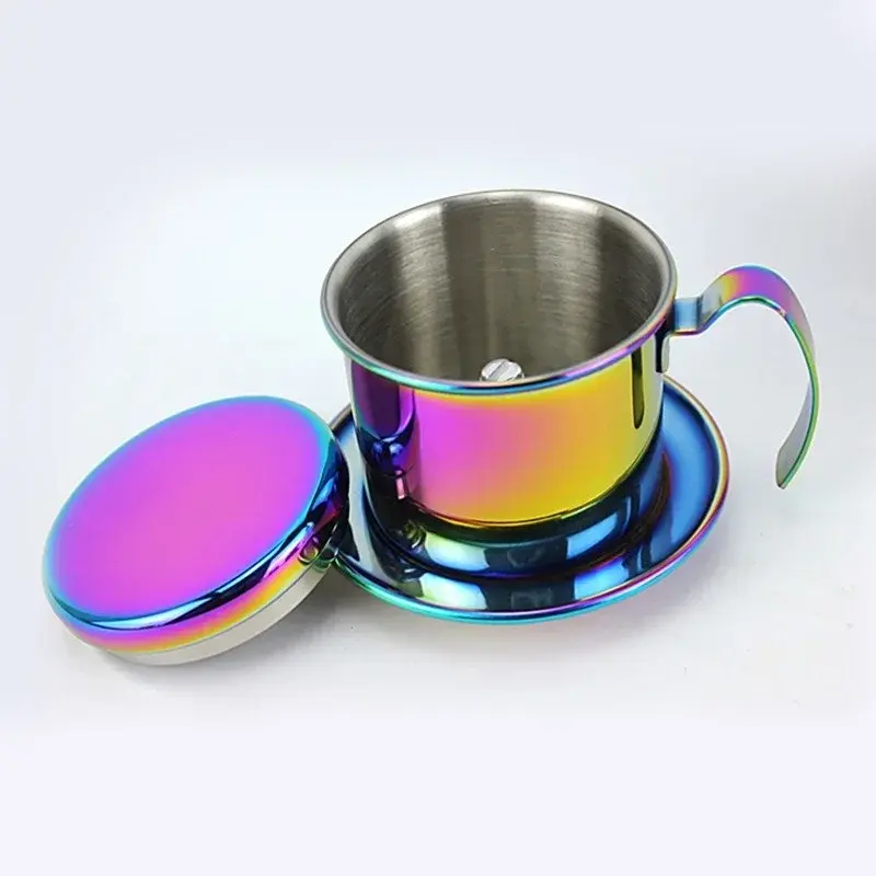 Coffee Hand Brewing Pot Vietnamese Pot Stainless Steel Coffee Drip Filter Cup Filter Filter Water Separator Coffee Brewing Tool