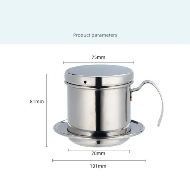 Coffee Hand Brewing Pot Vietnamese Pot Stainless Steel Coffee Drip Filter Cup Filter Filter Water Separator Coffee Brewing Tool