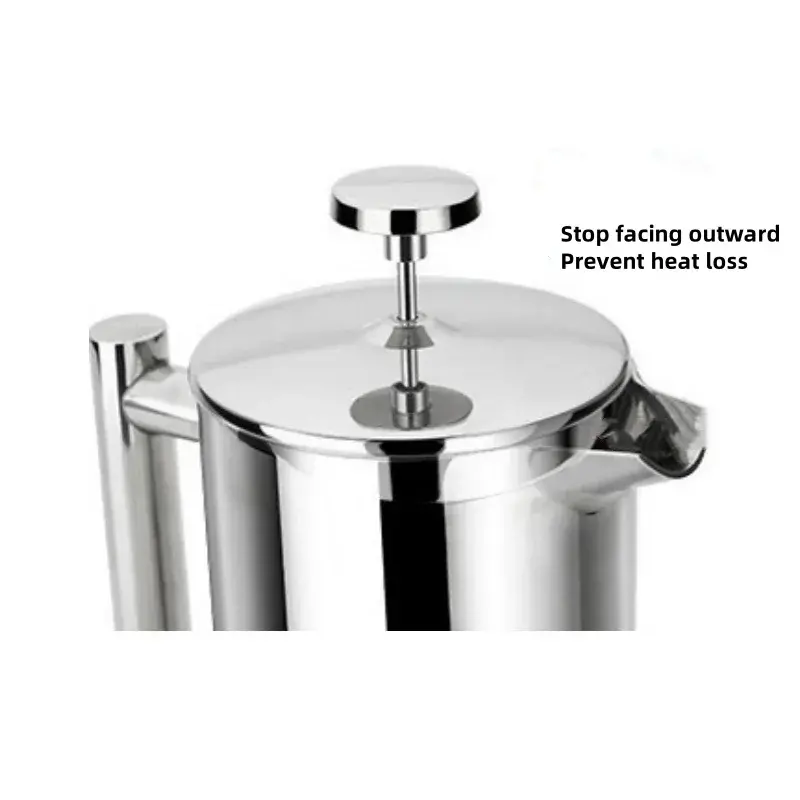 350/800/1000ML French Press Hand-brewed Coffee Brewing Kettle Double-layer Stainless Steel Insulated Coffee Hand-brewed Kettle