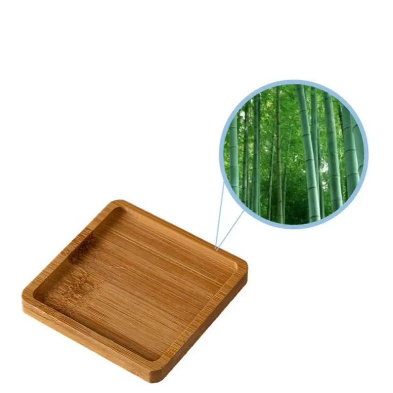 Bamboo Tea Coasters Multi-shaped Bamboo Tray Flower Pot Storage Coasters Kitchen Tableware Decoration Creative Coffee Coasters