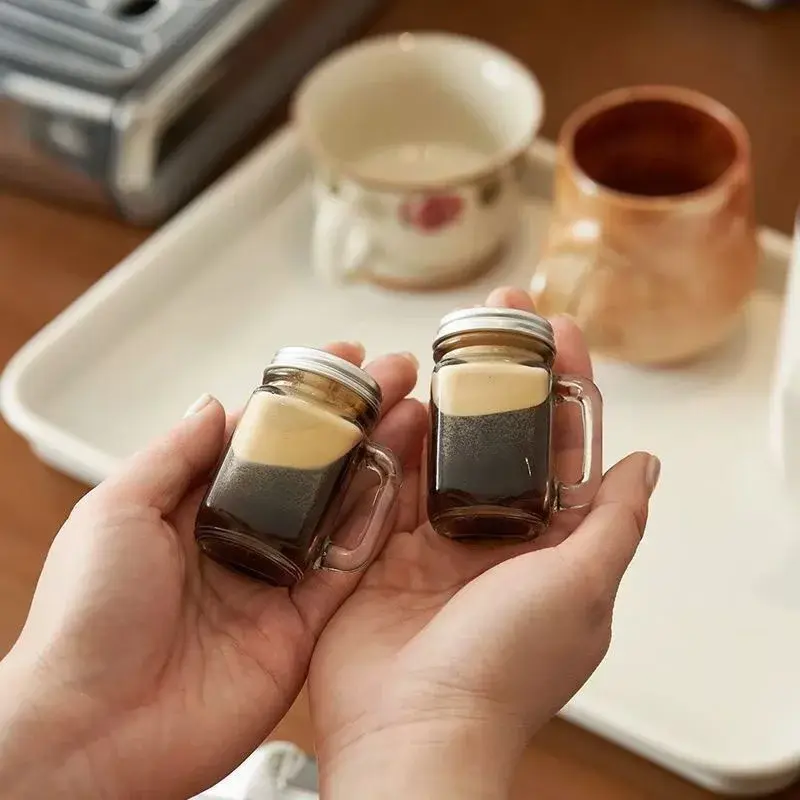 35ml Mini Coffee Concentrate Sub-bottling Sealed Jar Small Sample Glass bottle Wine Cup Milk Honey Storage Jar Coffee Tool